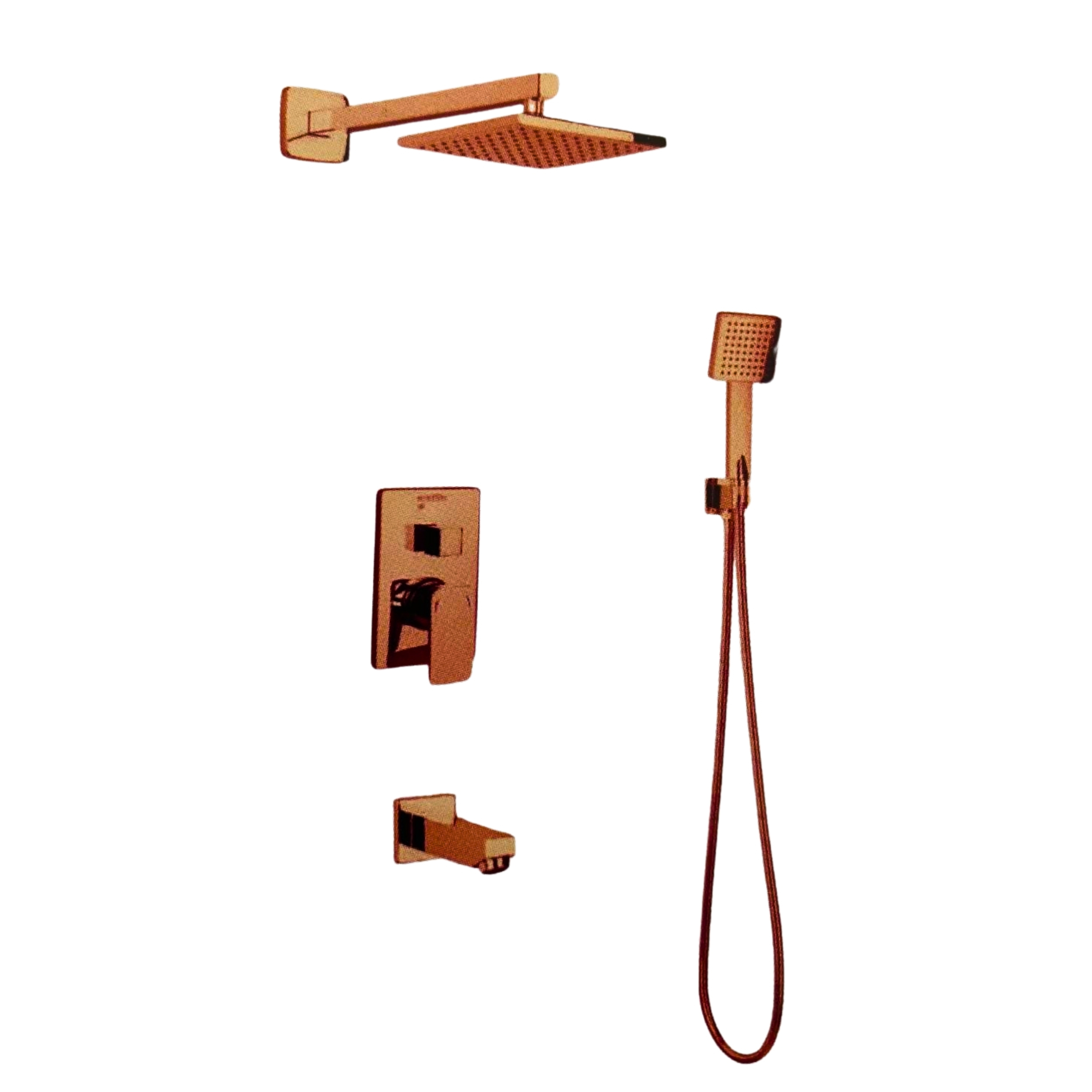 BRONZ KAPLAMA ŞEMSİYE DUŞ SETİ
